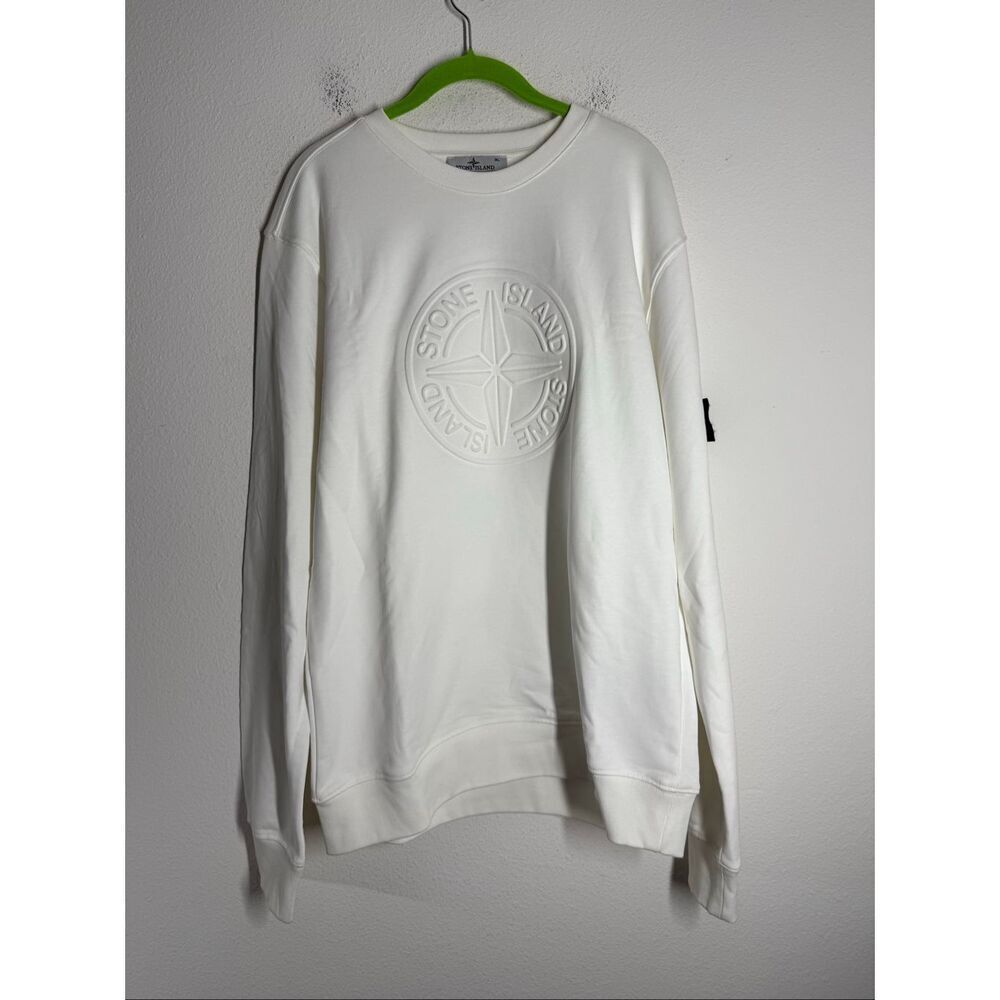 STONE ISLAND White Cotton Sweatshirt Men’s  Size XL See Description